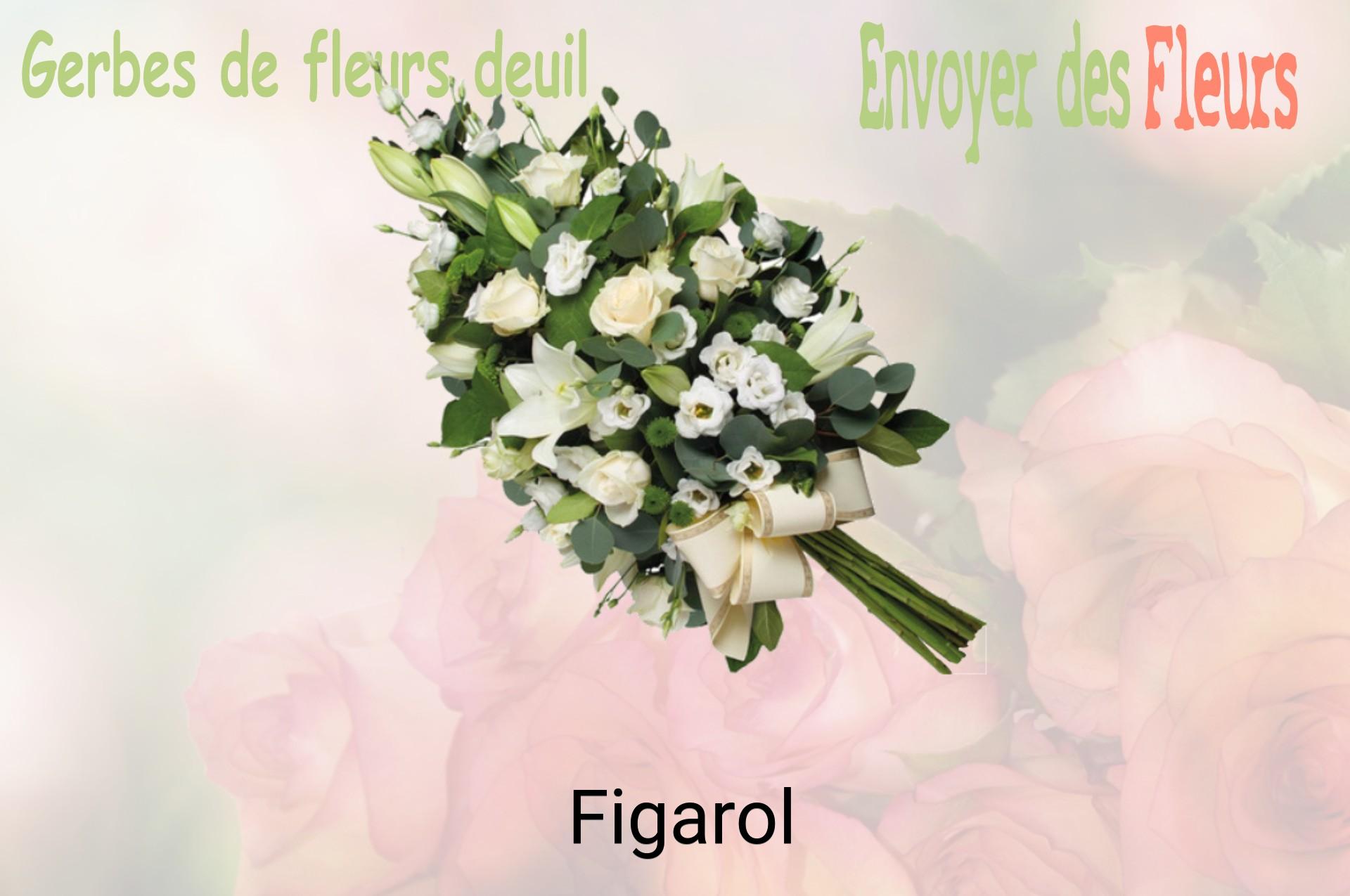 Gerbe de fleurs de deuil livrée à Figarol